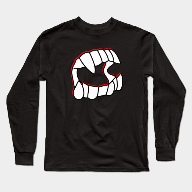 Plastic Vampire Fangs Long Sleeve T-Shirt by The Happy Ghost